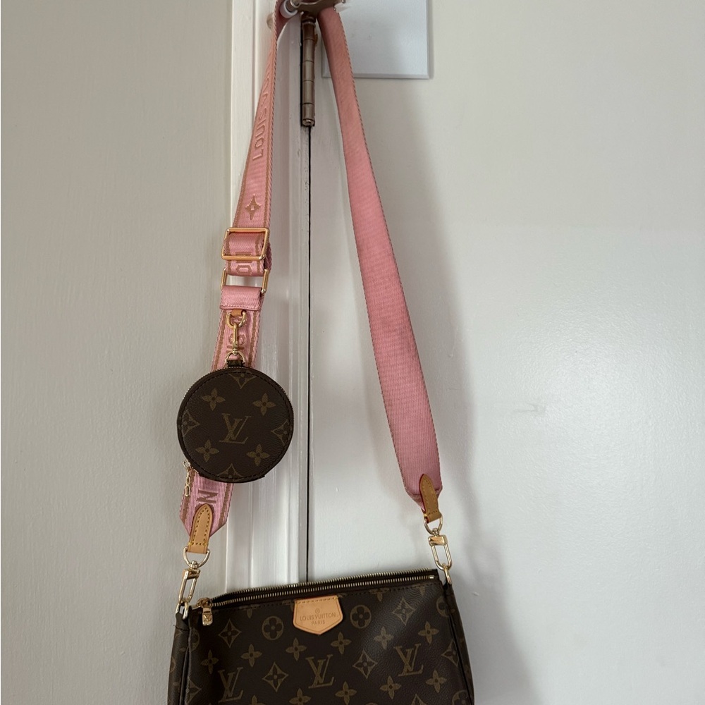 Brown and Pink Crossbody Bag